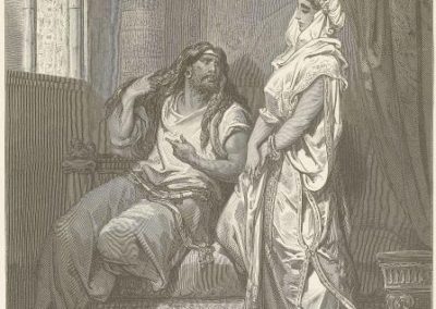 Jedna z 230 rycin w Biblii: "Samson i Dalila"